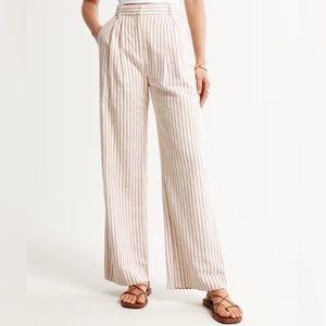 A&F striped linen trousers